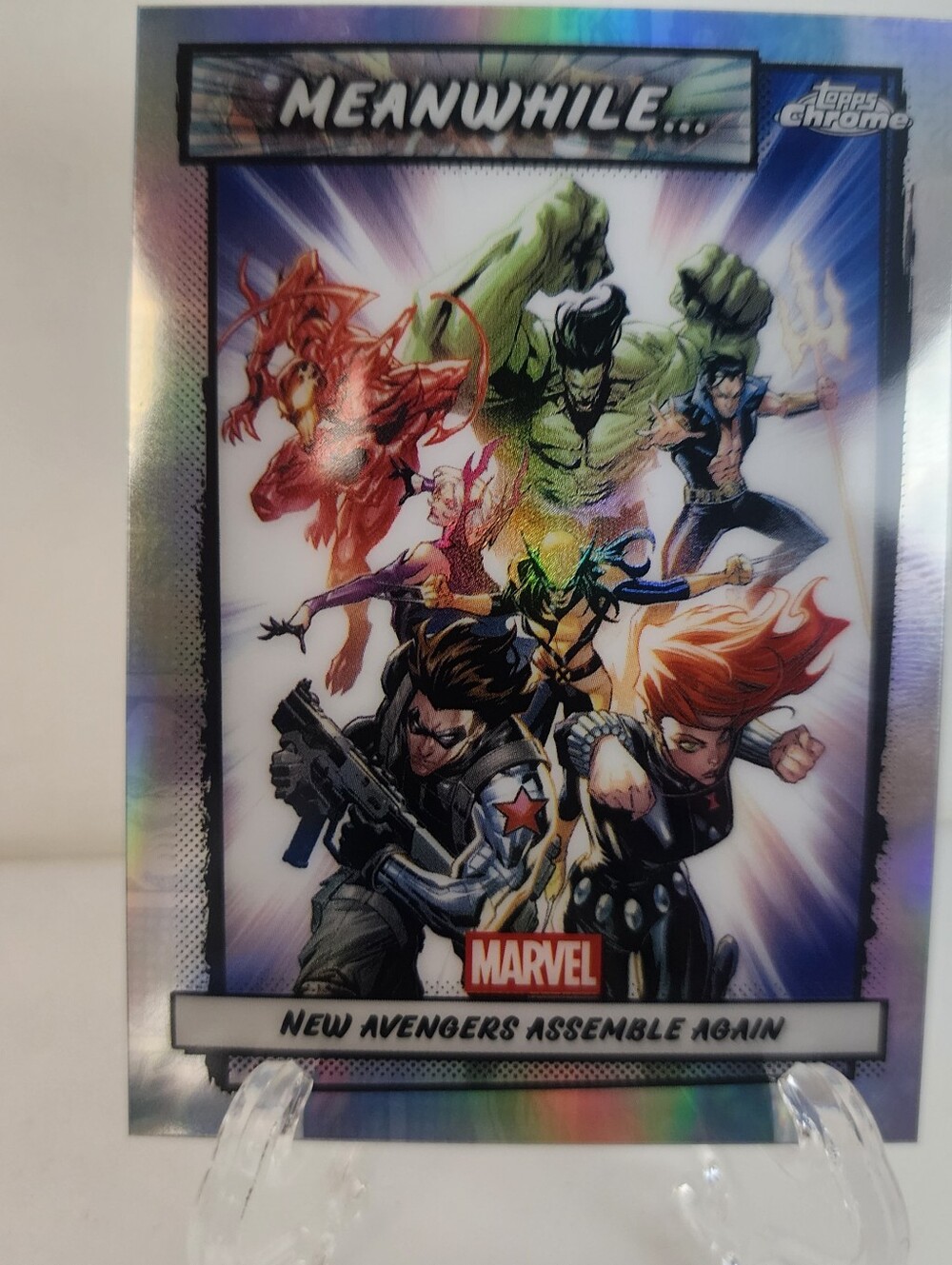 Marvel New Avengers Holographic Trading Card Meanwhile New Avengers #MW-07